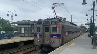 SEPTA Trains Flag Crossing in North Wales w/ Silverliner IVs and Vs (6-3-2023)