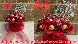 Easy Valentines Day Strawberry Bouquet