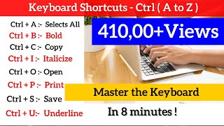 Ctrl A to Z Shortcut Keys | Keyboard Shortcuts | CTRL Shortcut Keys of Computer | shortcuts keyboard
