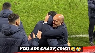 Cristiano Ronaldo hug Portugal Coach Martinez after Portugal Vs Liechtenstein full time!!🥺🇵🇹😭⚽