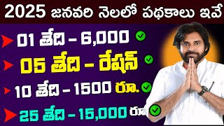 ap - 2025 జనవరి నెలలో కొత్త పధకాలు ఇవే | వీరికి 6000+1500+15000 | Ap january Month Schemes 2025| ap