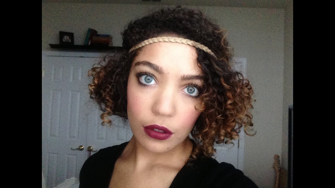 Flapper Inspired Hairstyle On Naturally Curly Hair Youtube