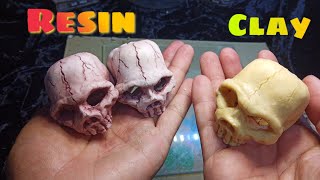 Membuat Hiasan aquarium Figure kepala tengkorak dimulai Bahan dari Clay