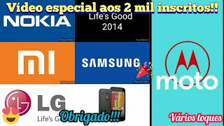 Vários toques de celulares (Vídeo especial aos 2 Mil inscritos)