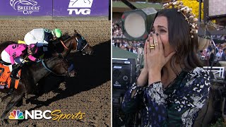 Reporter interviews her dad after his 45-1 longshot wins $2 million Breeders' Cup race | NBC Sports