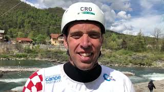 Matija Marinić - Winner of the MC1 final at the 2022 ECA European Open Canoe Slalom Cup in Tacen