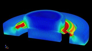 Finite Element Analysis No.124 Hyperelastic deformation behavior of rubber button / ゴムボタンの変形シミュレーション