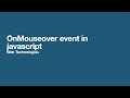 onmouseover event in javascript
