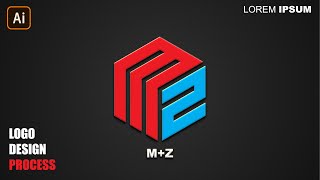 Modern M+Z Letter Logo Design In Adobe Illustrator Tutorial | Modern Logo  || With Zakki Graphics ||
