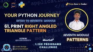 Print Right-Angled Triangle Pattern in Python | Your Python Journey – 100 Programs #python