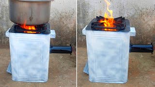 Stove अंगीठी बनाओ खाली ( टीन कंनस्तर ) से 🔥 | Wood stove making at home | सर्दियों का देशी जुगाड़