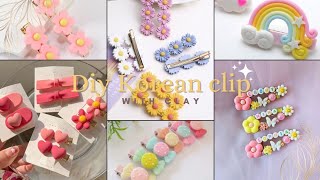 ✨Korean Style hair clips tutorial✨  | Clay Hair Clips |DIY hair accessories