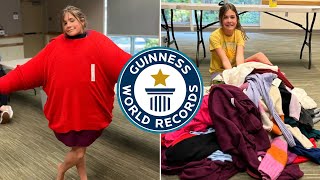 World Record: Most jumpers worn at once! | Guinness World Records