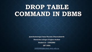 Drop Table Command In DBMS 👩‍🎓