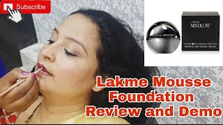 Lakme Mousse Foundation Review And Demo ll simple party Makeup