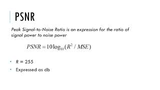 MSE and PSNR - Part 2