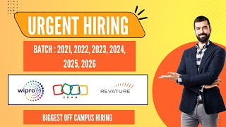 Biggest Off Campus drives | Wipro, ZOHO, Revature | Batch : 2021-2026 | Jobs for freshers 🔥🔥