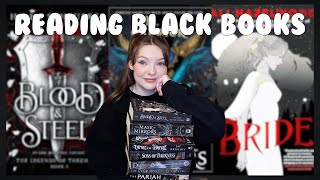 realmathon weekly vlog #3 🌘 reading fantasy books with black covers for a week