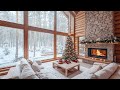 🌨️ winter serenity cozy fireplace u0026 snowfall for christmas ambience❄️