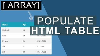 JSON Array to HTML Table with Javascript