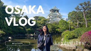 osaka vlog | dotonbori street, thrifting, namba yasaka shrine, osaka castle ✨