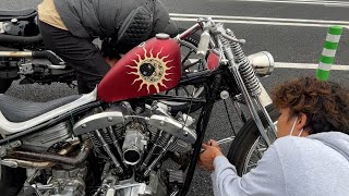 【ハーレー】名古屋から広島帰ってたらショベルヘッド完全に故障しました....走行距離800km【ジョインツ】