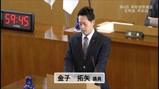 平成29年第4回定例会一般質問　金子議員