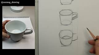 [기초드로잉]ENG 컵 쉽게 그리기/How to draw a cup