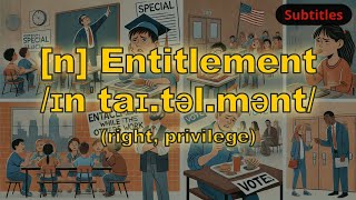 [n] Entitlement meaning (right, privilege) with 5 examples