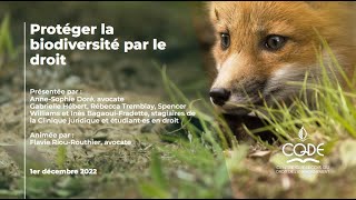 Protéger la biodiversité par le droit | Conférence