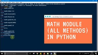 Import Math Module(All methods) in Python | Full Python Beginner Course