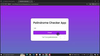 Palindrome Checker App Using HTML, CSS and JavaScript with Source Code