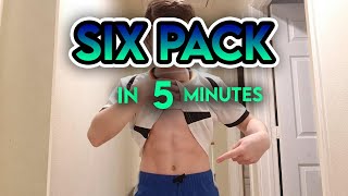HOW TO get a Six Pack in 5 MINUTES (No equipment) - At home ABS workout | Full Time Ninja