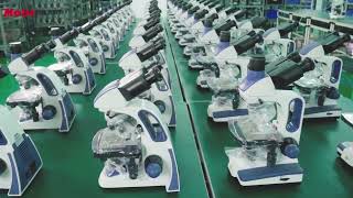 Production Line of SWIFT 380B 40X-2500X Binocular Lab Compound Microscope w 3D Mechanical Stage LED