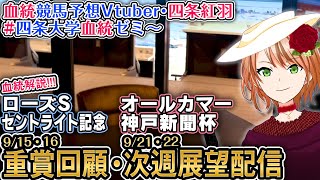 次週重賞展望『オールカマー,神戸新聞杯』重賞回顧『ローズS,セントライト記念』注目2歳回顧(あれば)  四条大学血統ゼミ【血統競馬予想Vtuber】