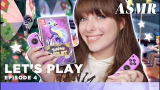 ASMR 💜 Pokemon Violet Let's Play Ep. 4 🎮~Cozy Whispered Gaming \u0026 Nintendo Switch Controller Clicks