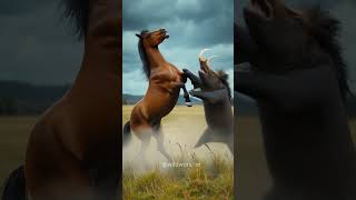 Horse 🐎 vs wild boar in the Field 🐗🔥 #animals #nature #wildlife #horse #wildboar #shortsviral