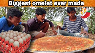 Biggest Omlette Cooking And Eating Delicious ||Primitive technology||Naa abhilasha a to z