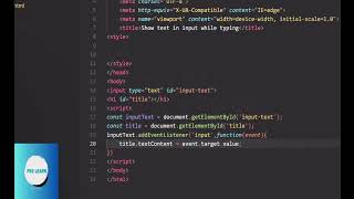 Changing the text of h1 Tag based on input Tag Content Javascript