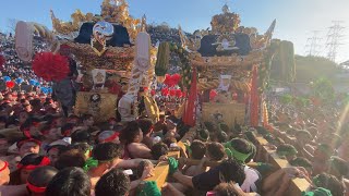 令和4年松原八幡神社本宮（松原-木場）広畠での練り合わせ