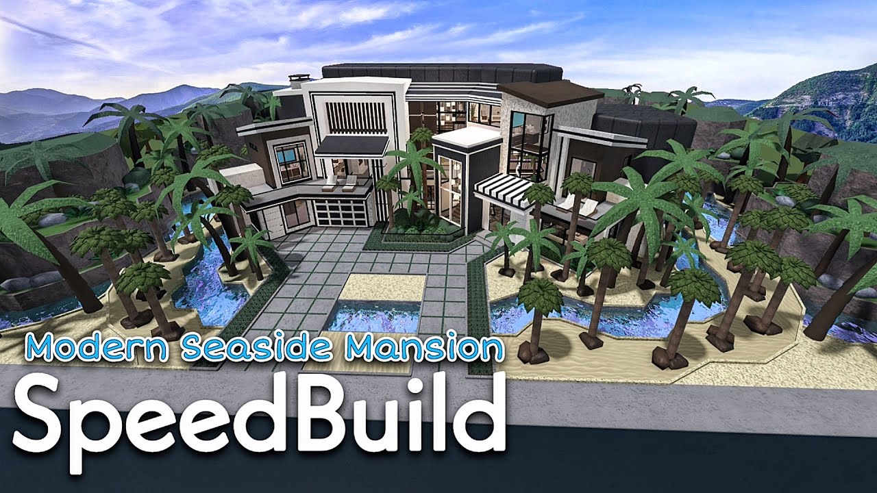 Bloxburg: Modern Seaside Mansion Speedbuild Part: 1/2 - YouTube