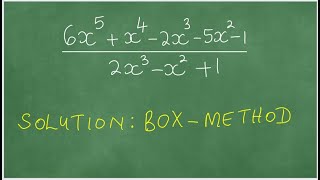 Polynomial Division. Box-Method. Generic Rectangle Method. Area Model.