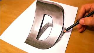 How to Draw Letter D | how to draw optical illusion step by step vamos art