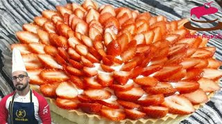 🔴 طورطة الفريز🍓 بكريمة رهيبة صدقني لن تجد مثلها على اليوتوب❤مع طريقة تحضير عجينة (الصابلي)🎖