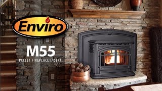 M55 Cast Iron Pellet Fireplace Insert Burn Example