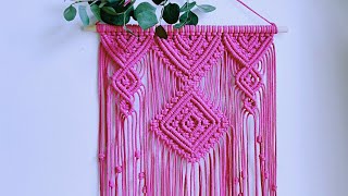 MACRAME WALL HANGING TUTORIAL  - New Geometric Pattern DIY - Boho Room Decor Idea - How To