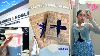 Unboxing my TXT signed albums *Literally Chaos* | Moa vlog