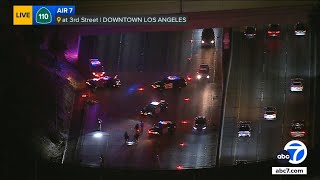 Deadly crash shuts down NB lanes of 110 Fwy in downtown L.A.