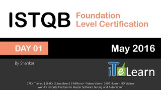 ISTQB Foundation Level Certification Live Training Day 01