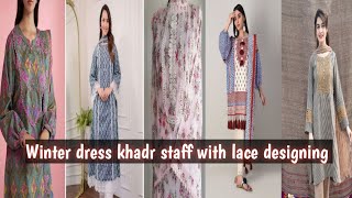 New Winter Dress Design With Lace/Winter outfit Ideas 2025/Dress Designing  For Winter Seasion 2024